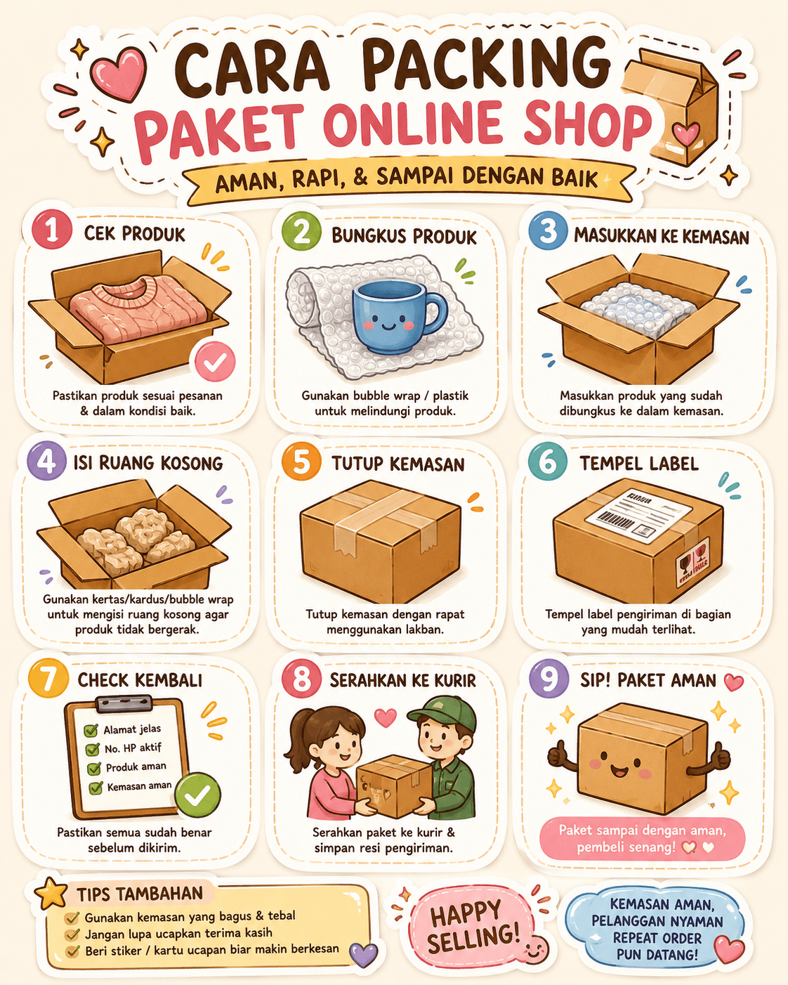 cara packing paket online untuk umkm